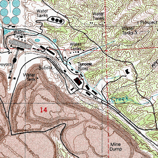 Topographic Map of Tyrone Mill, NM