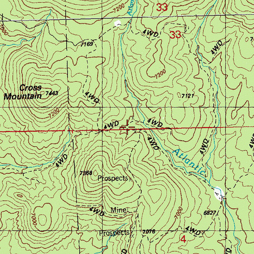 Topographic Map of Atlantic Mine, NM