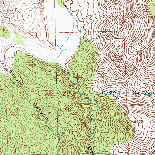 Topographic Map of Brock Canyon Prospect, NM