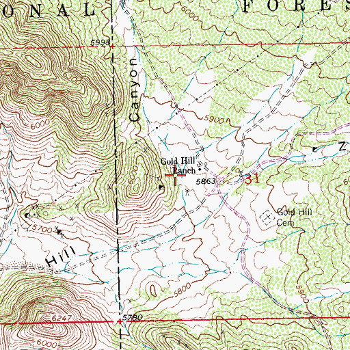 Topographic Map of Contention Claim, NM
