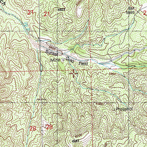 Topographic Map of Wild Irishman Number 5 Shafts, NM