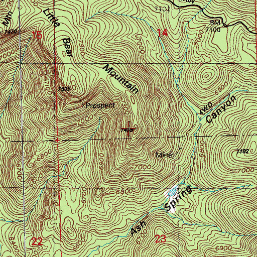 Topographic Map of Ash Spring Canyon Prospect, NM
