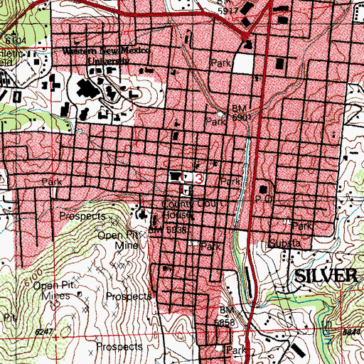 Topographic Map of Connecticut Mine, NM