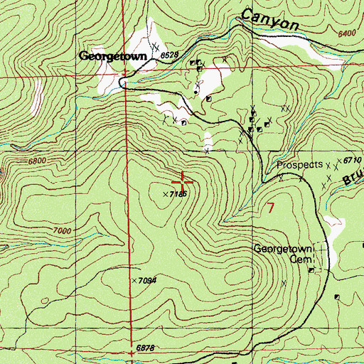Topographic Map of Glamorgan Mine, NM