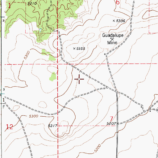 Topographic Map of Stauber Mine, NM