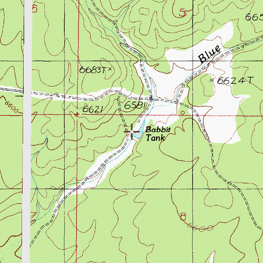 Topographic Map of Babbit Tank, AZ