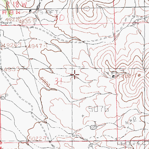 Topographic Map of Ridge Claims, NM
