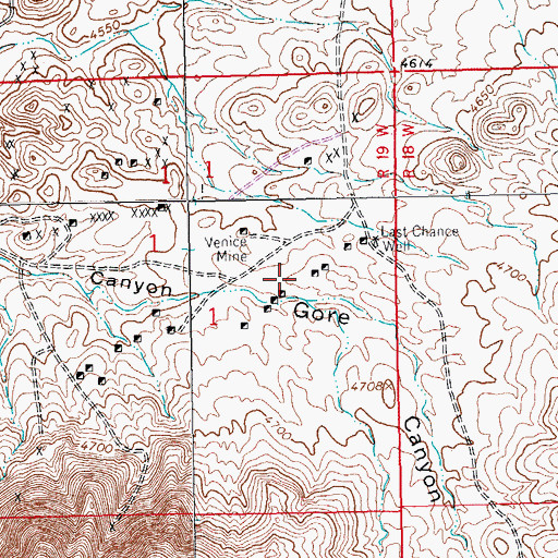 Topographic Map of Last Chance, NM