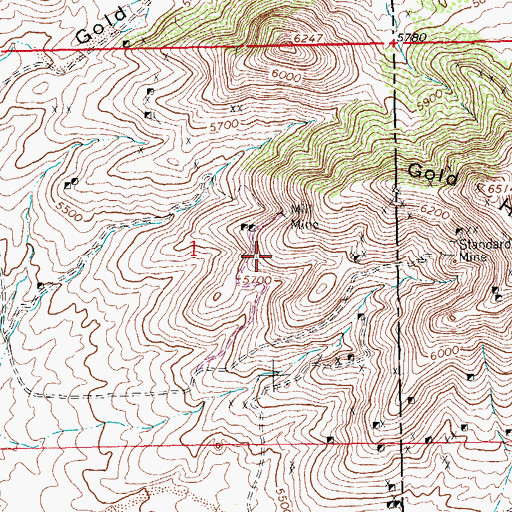 Topographic Map of Noonday Lode, NM