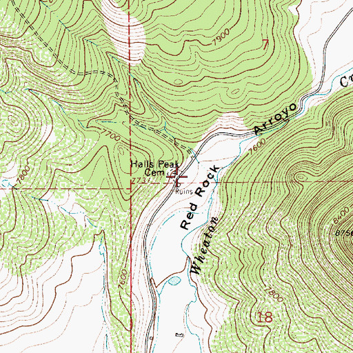 Topographic Map of Halls Peak (historical), NM