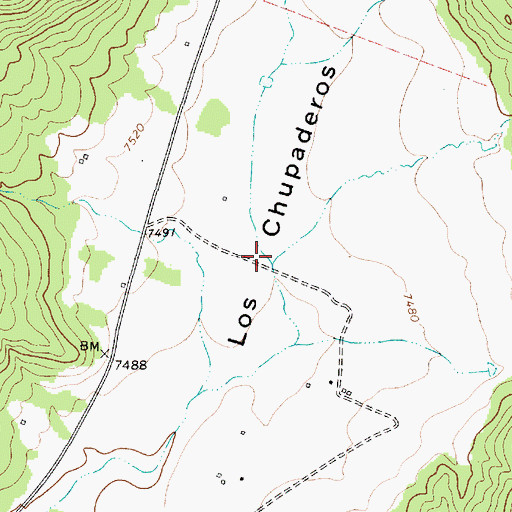 Topographic Map of Los Chupaderos, NM