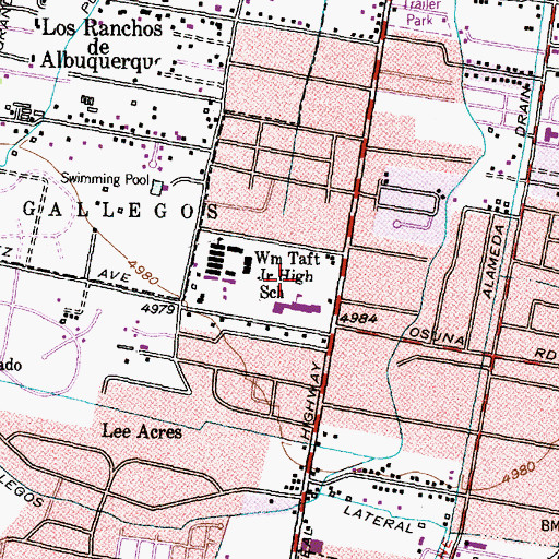 Topographic Map of Albuquerque Bible Church, NM