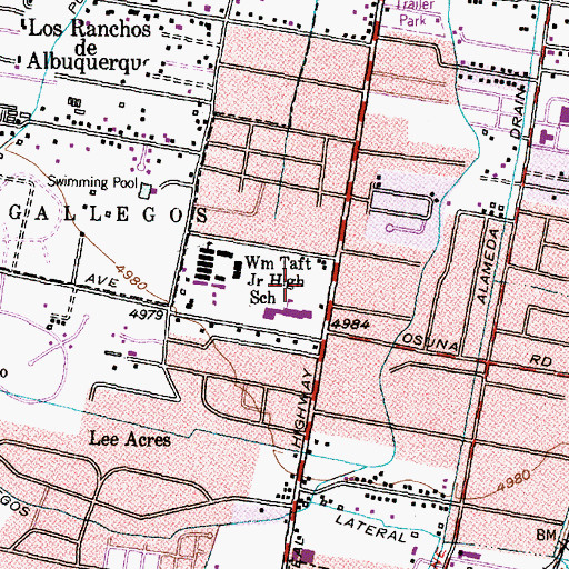 Topographic Map of North Valley Seventh Day Adventist Church, NM