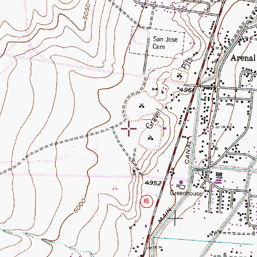 Topographic Map of Bens Pit, NM