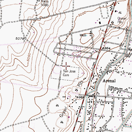 Topographic Map of Efren and Sons Pit, NM