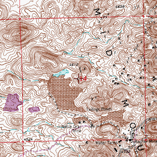 Topographic Map of Ronney-Misers Chest and 85 Mine, NM