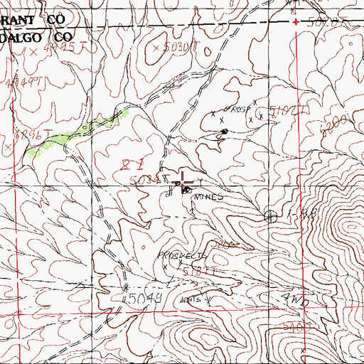 Topographic Map of Faria Workings, NM