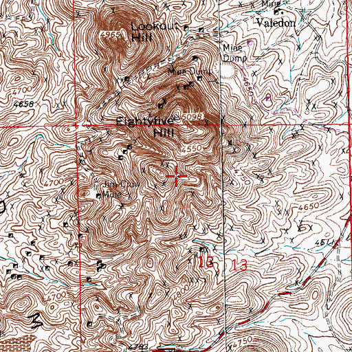 Topographic Map of Princess Lode, NM