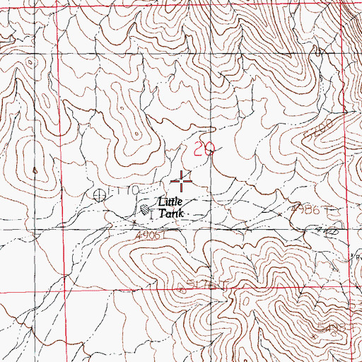 Topographic Map of Proverbial Gypsum, NM
