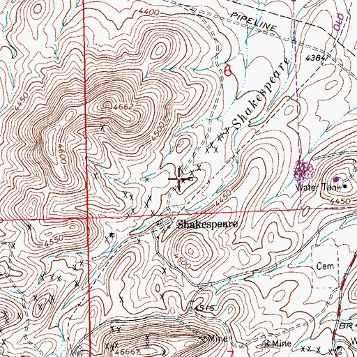 Topographic Map of Rosemary Lode, NM