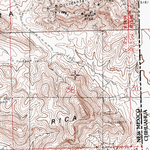 Topographic Map of Silver Fox Mine, NM
