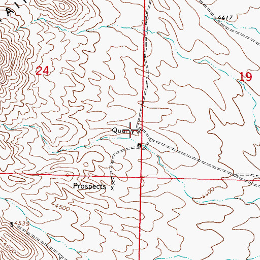 Topographic Map of Quarry, NM