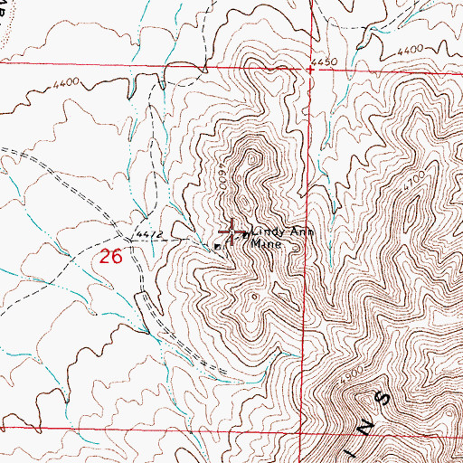 Topographic Map of Lindy Ann Claims, NM