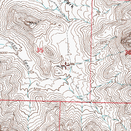 Topographic Map of Park, NM