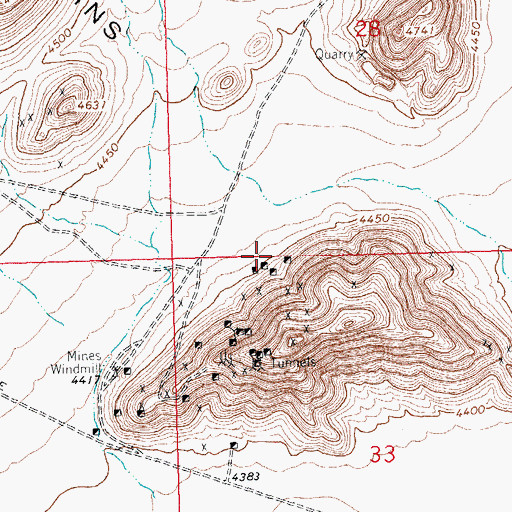 Topographic Map of Parole Mine, NM