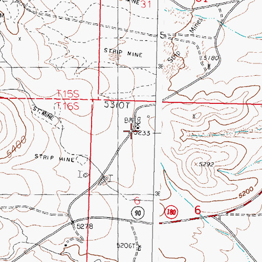 Topographic Map of Gold Dust Placers, NM