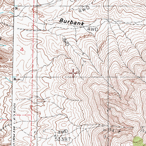 Topographic Map of Gold Eagle, NM