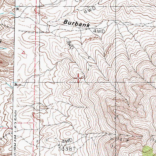 Topographic Map of Gold Eagle, NM