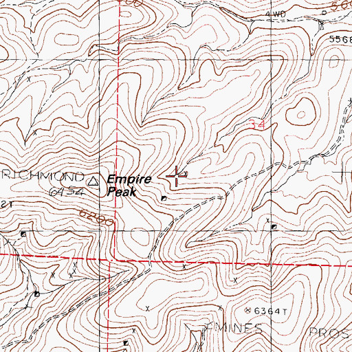 Topographic Map of Empire Mine, NM