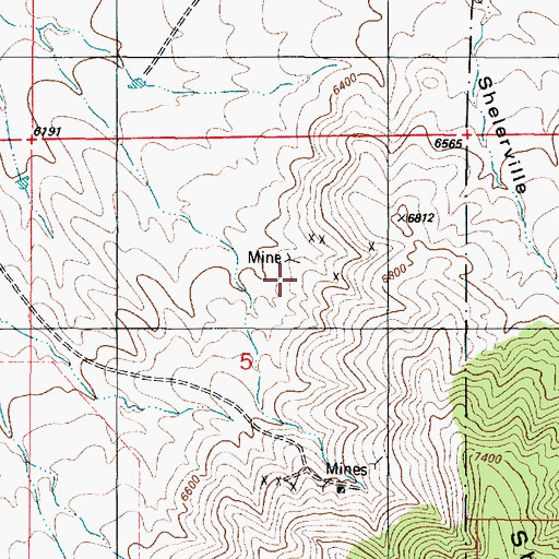 Topographic Map of Homestake Mine, NM