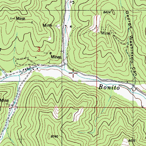 Topographic Map of Jennie Lind Claim, NM