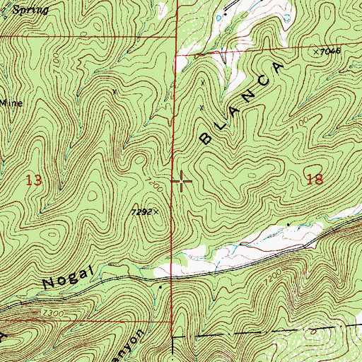 Topographic Map of Little Minne, NM