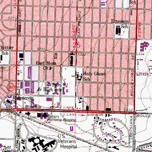 Topographic Map of Albuquerque Zen Center, NM