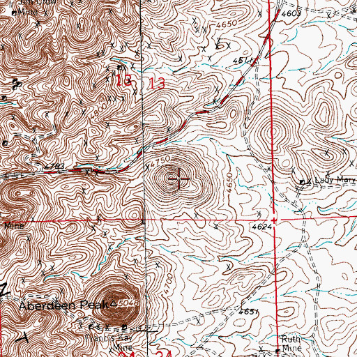 Topographic Map of Green Copper, NM