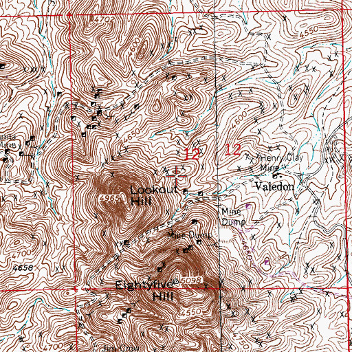 Topographic Map of Johnson Lode, NM