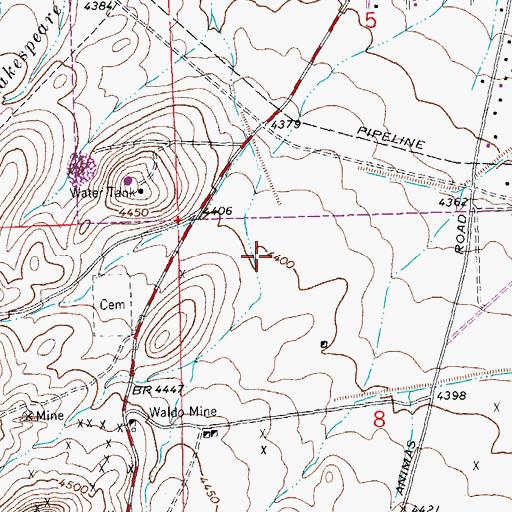 Topographic Map of Kingfisher, NM