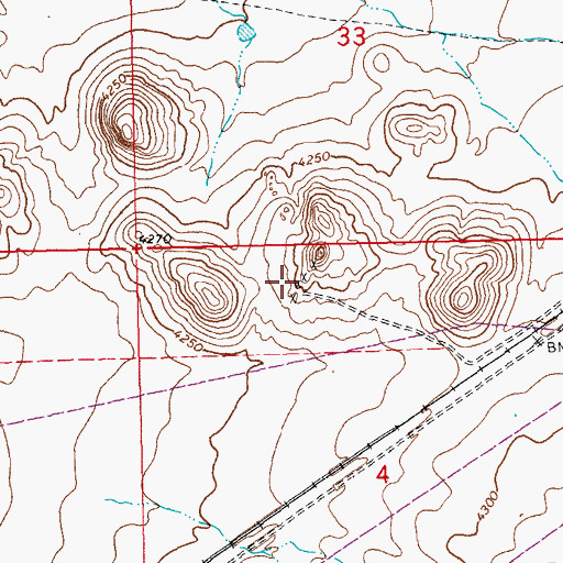 Topographic Map of Lead King, NM