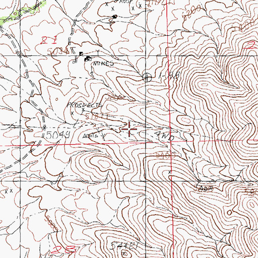Topographic Map of Little Hatchet Mine, NM
