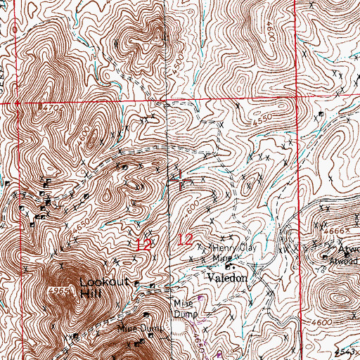 Topographic Map of Napoleon and Belle Tower Lode, NM