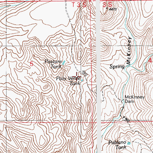 Topographic Map of Palo Verde Tank, AZ