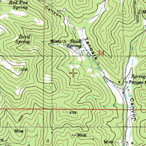 Topographic Map of Grey Goose Mine, NM