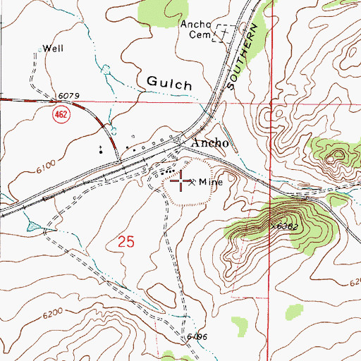 Topographic Map of Ancho Gypsum, NM