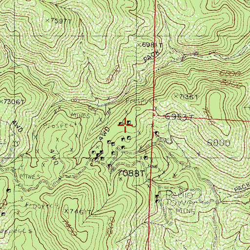 Topographic Map of Yorin-Superior Tunnel, NM