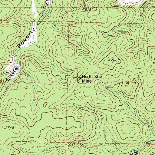 Topographic Map of North Star Mine, NM