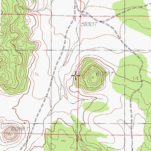 Topographic Map of Sunset Mine, NM