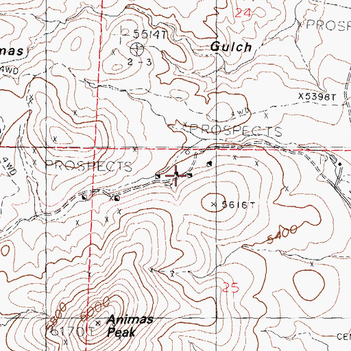 Topographic Map of Golden Rule, NM
